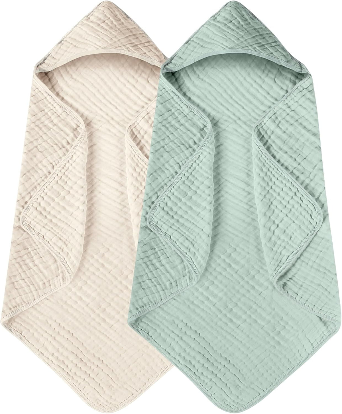 Muslin hooded baby towels, 2-pack, view 13