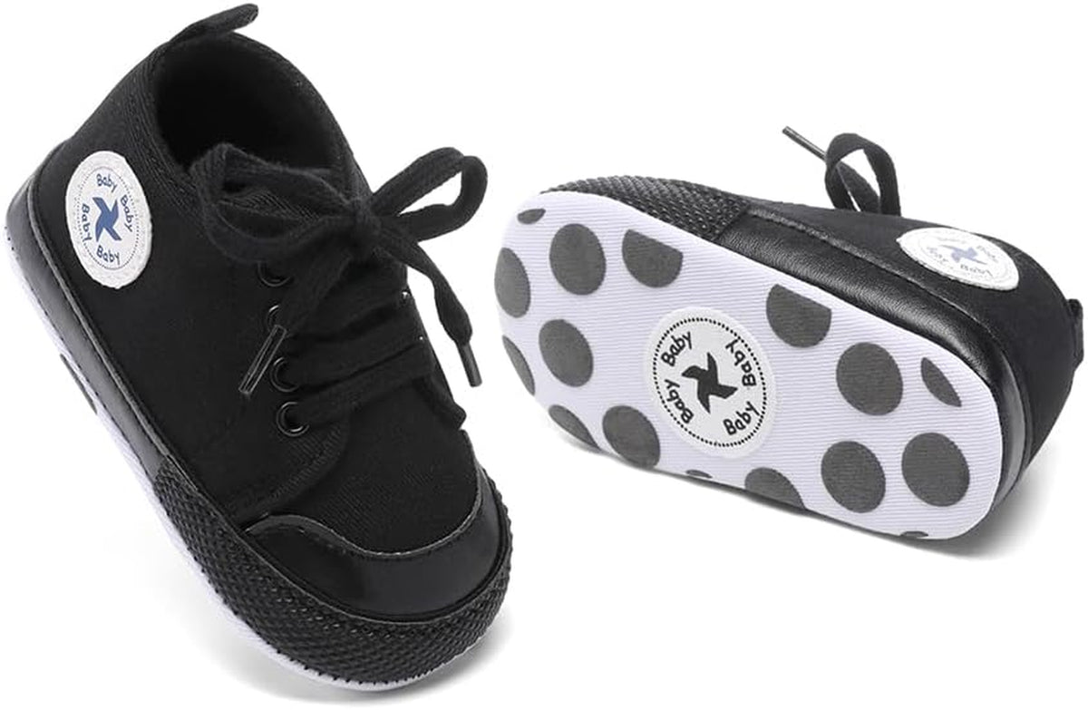 High-top canvas first walker sneakers for babies, view 6