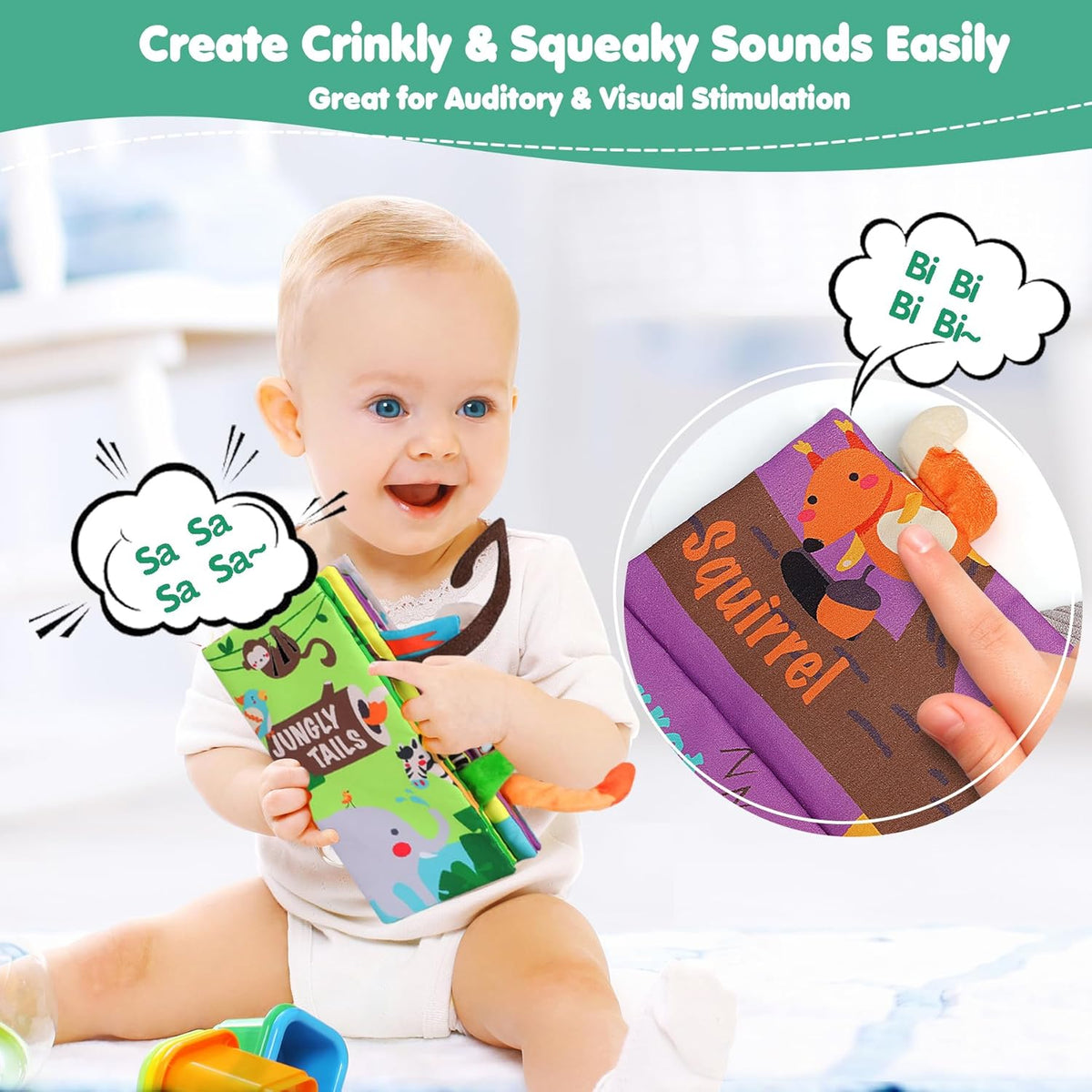 Touch and feel tummy time book, view 5