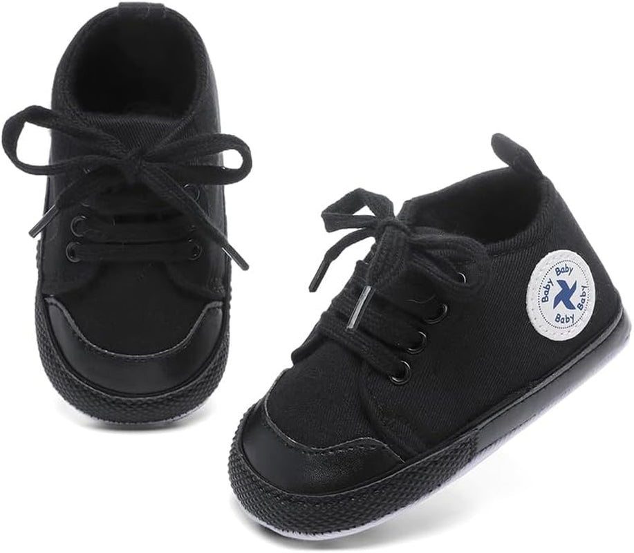 High-top canvas first walker sneakers for babies, view 5