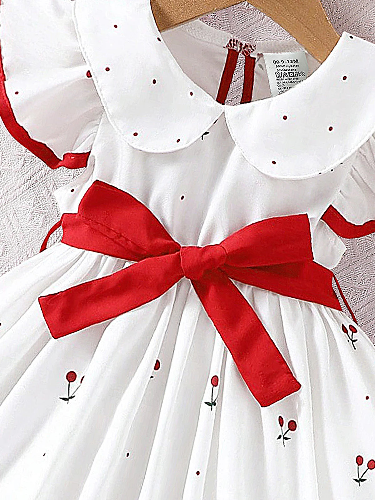 Floral short sleeve dress for baby girls, view 3