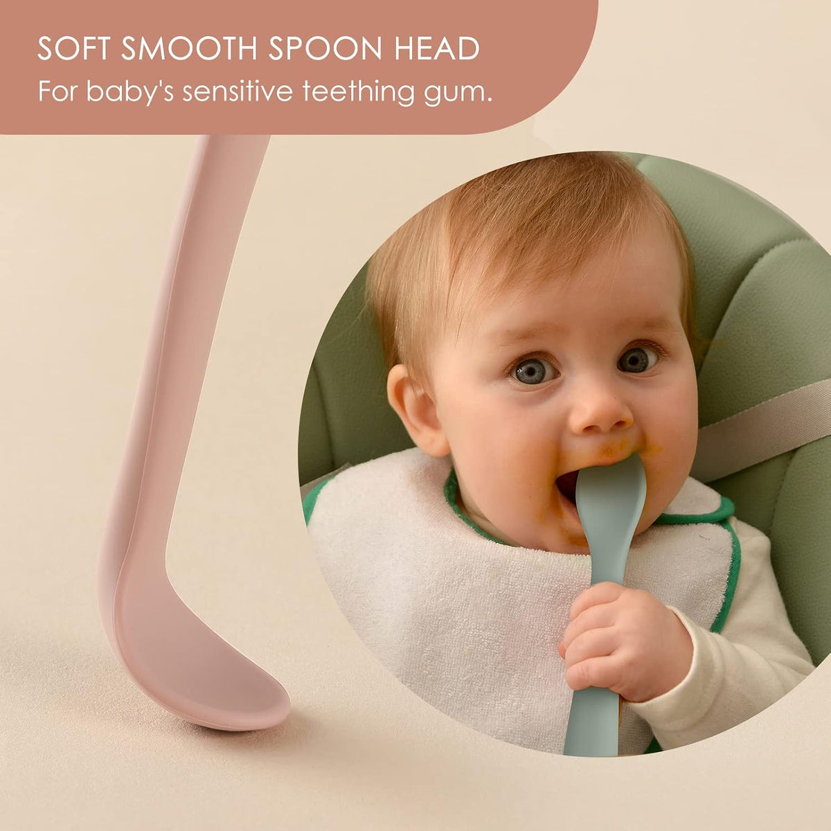 First-stage silicone baby spoons, view 3