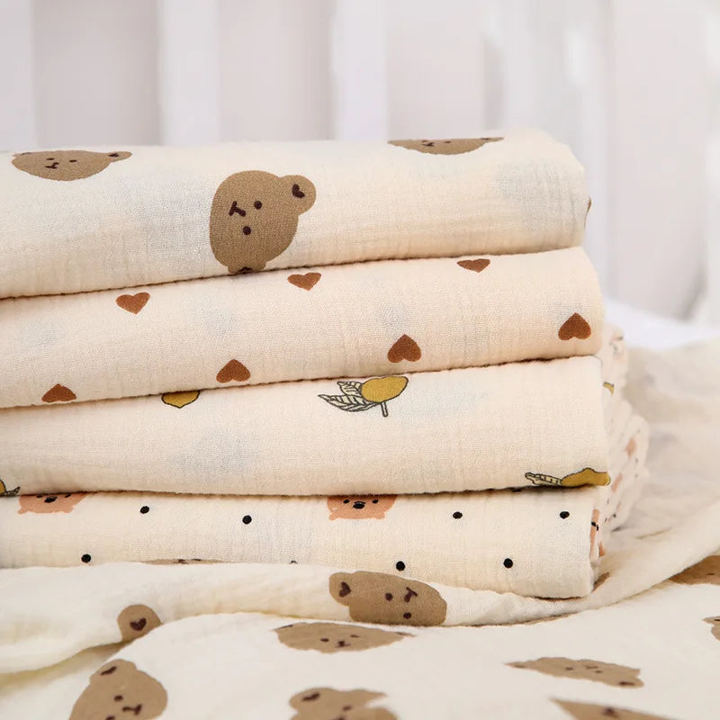 Printed cotton muslin baby swaddle blanket, view 5