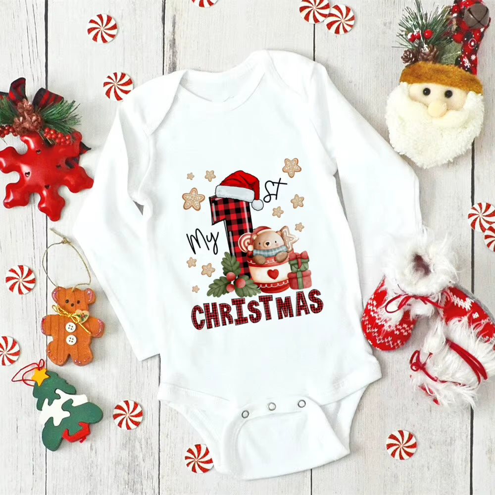 My First Christmas reindeer and Santa baby romper, view 6