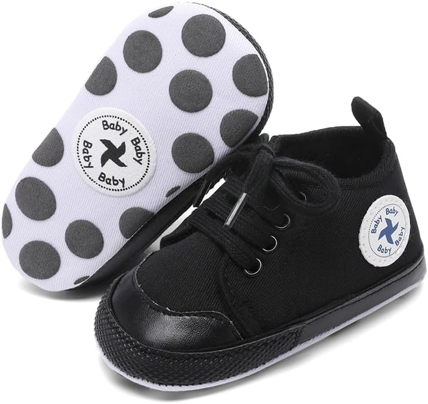 High-top canvas first walker sneakers for babies