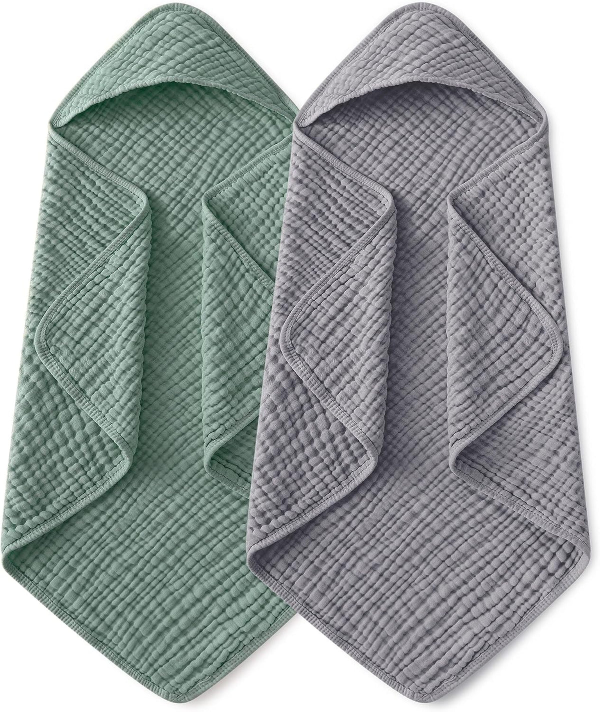 Muslin hooded baby towels, 2-pack, view 9