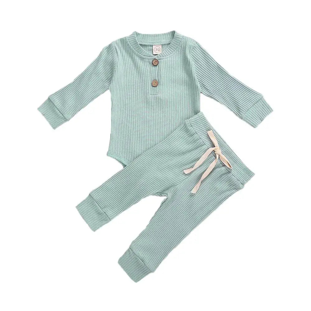 Ribbed long sleeve baby bodysuit with plaid pants, view 5