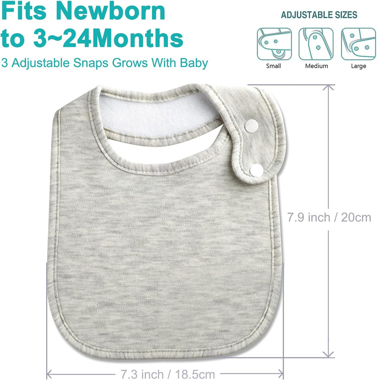 Organic cotton bandana drool bibs for babies, view 5
