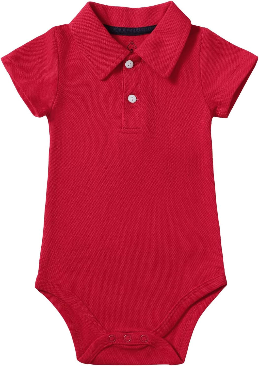 Baby boy cotton pique polo bodysuit, view 6