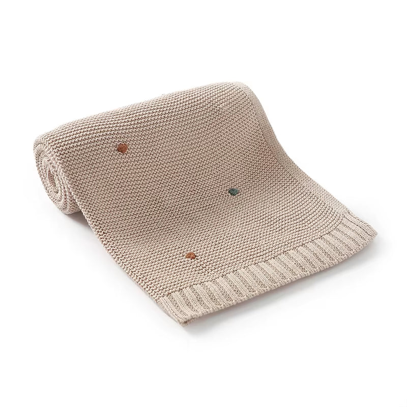 Soft knit cotton baby blanket, view 3