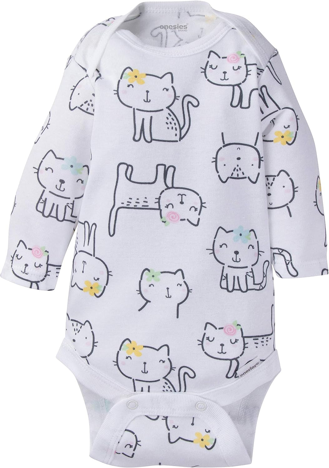 Long sleeve baby bodysuits, six-pack, view 3