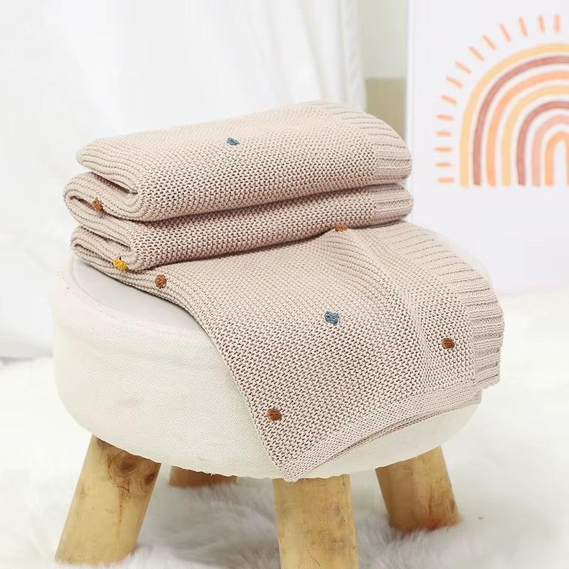Soft knit cotton baby blanket, view 6