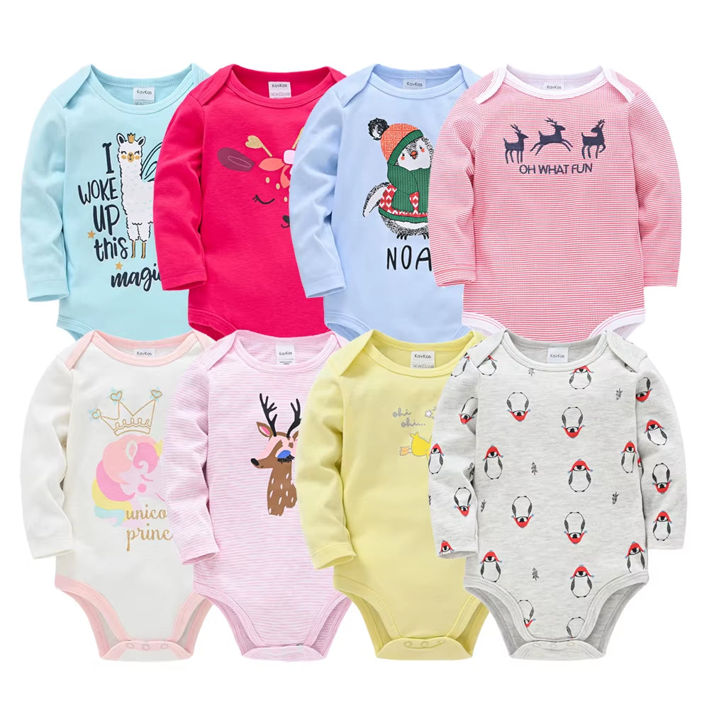 Long sleeve cotton baby bodysuits, view 3
