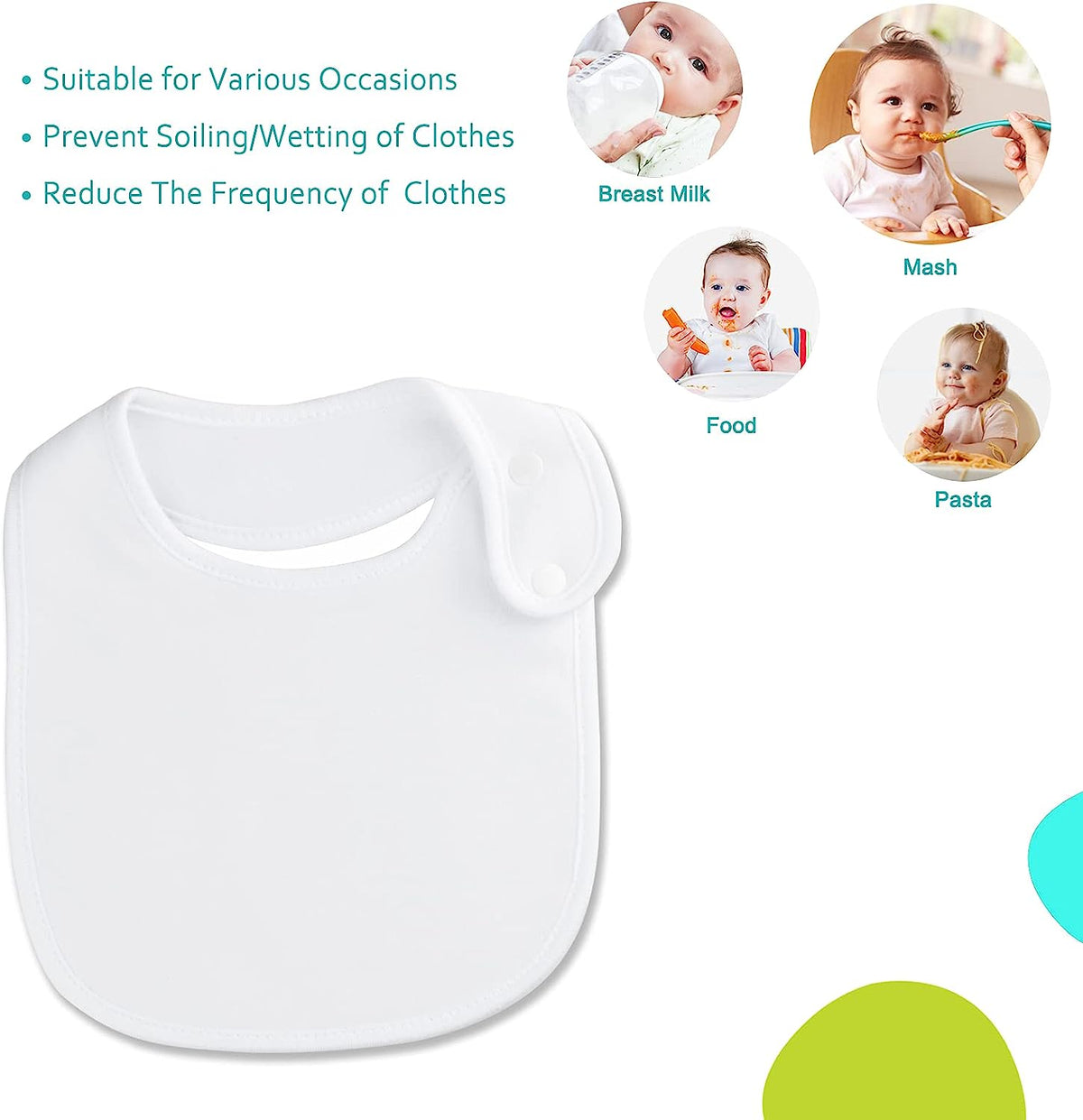 Organic cotton bandana drool bibs for babies, view 3