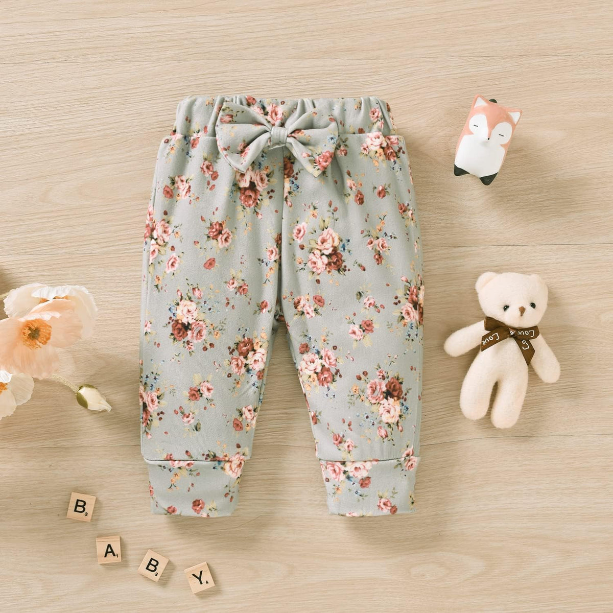 Ribbed baby girl bodysuit and pants set, view 5