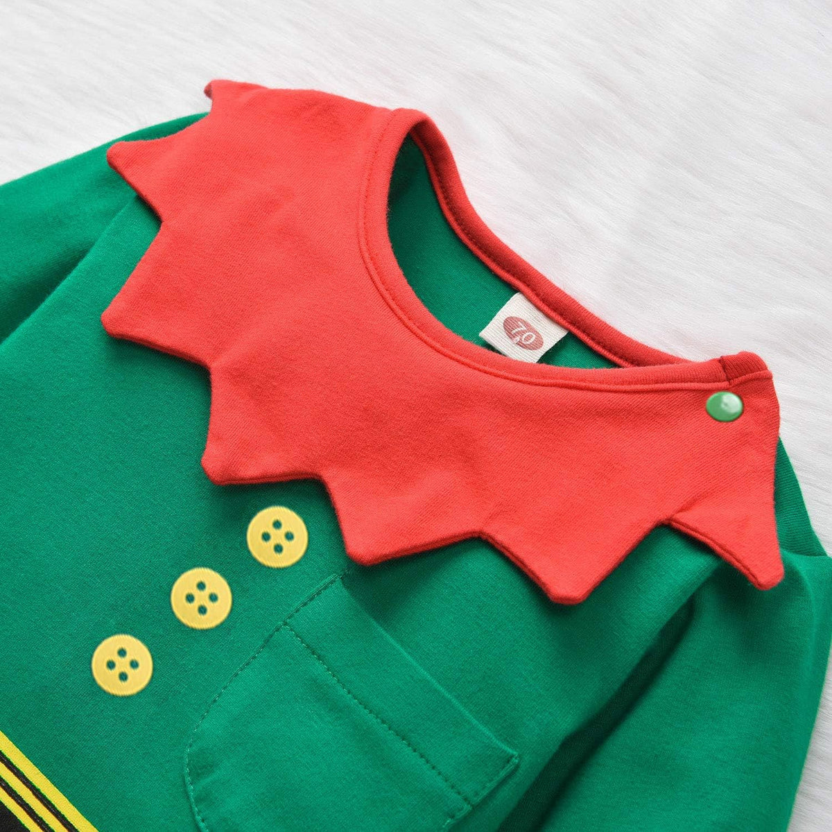Santa and elf baby's first Christmas romper, view 4
