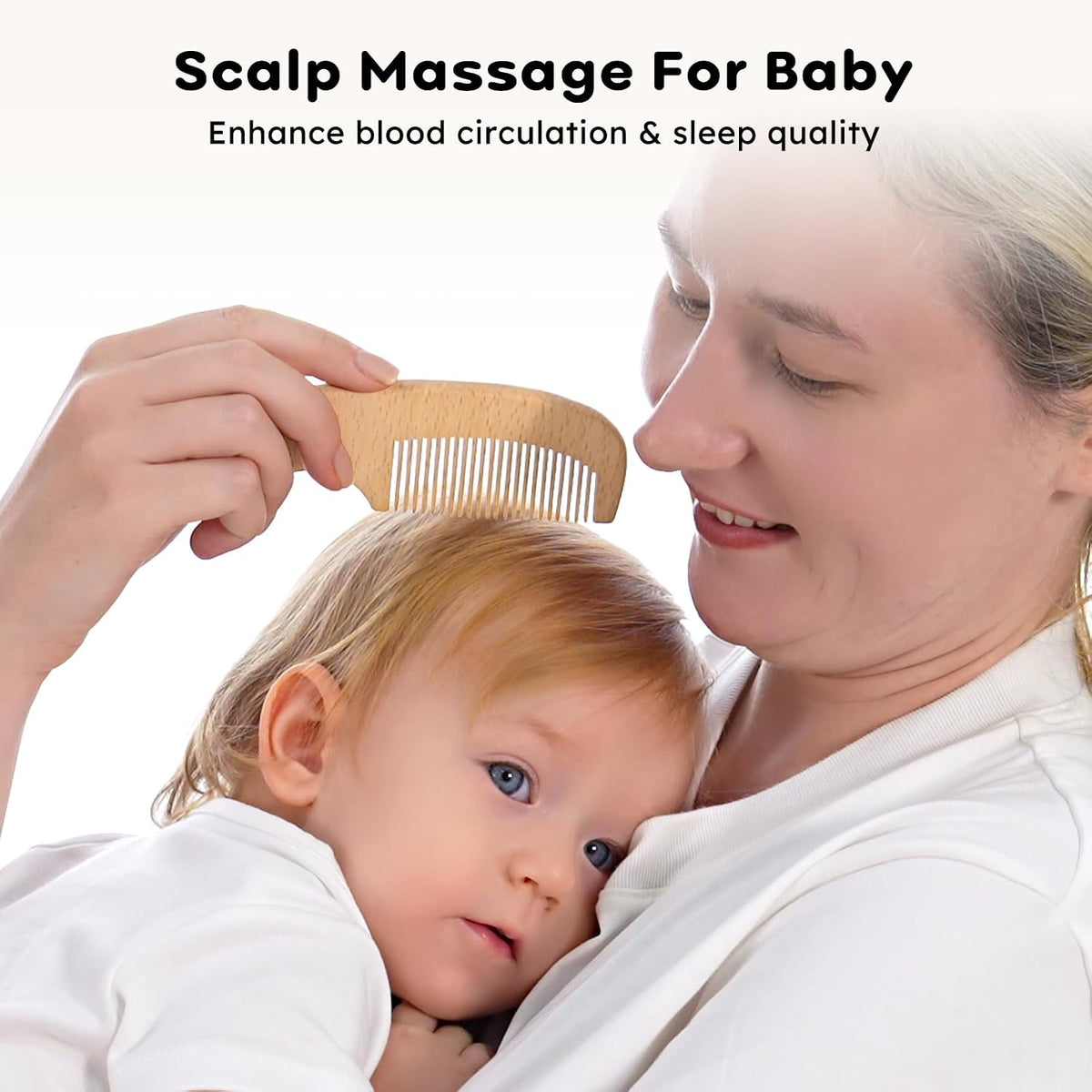 Wooden baby brush and comb set, view 5