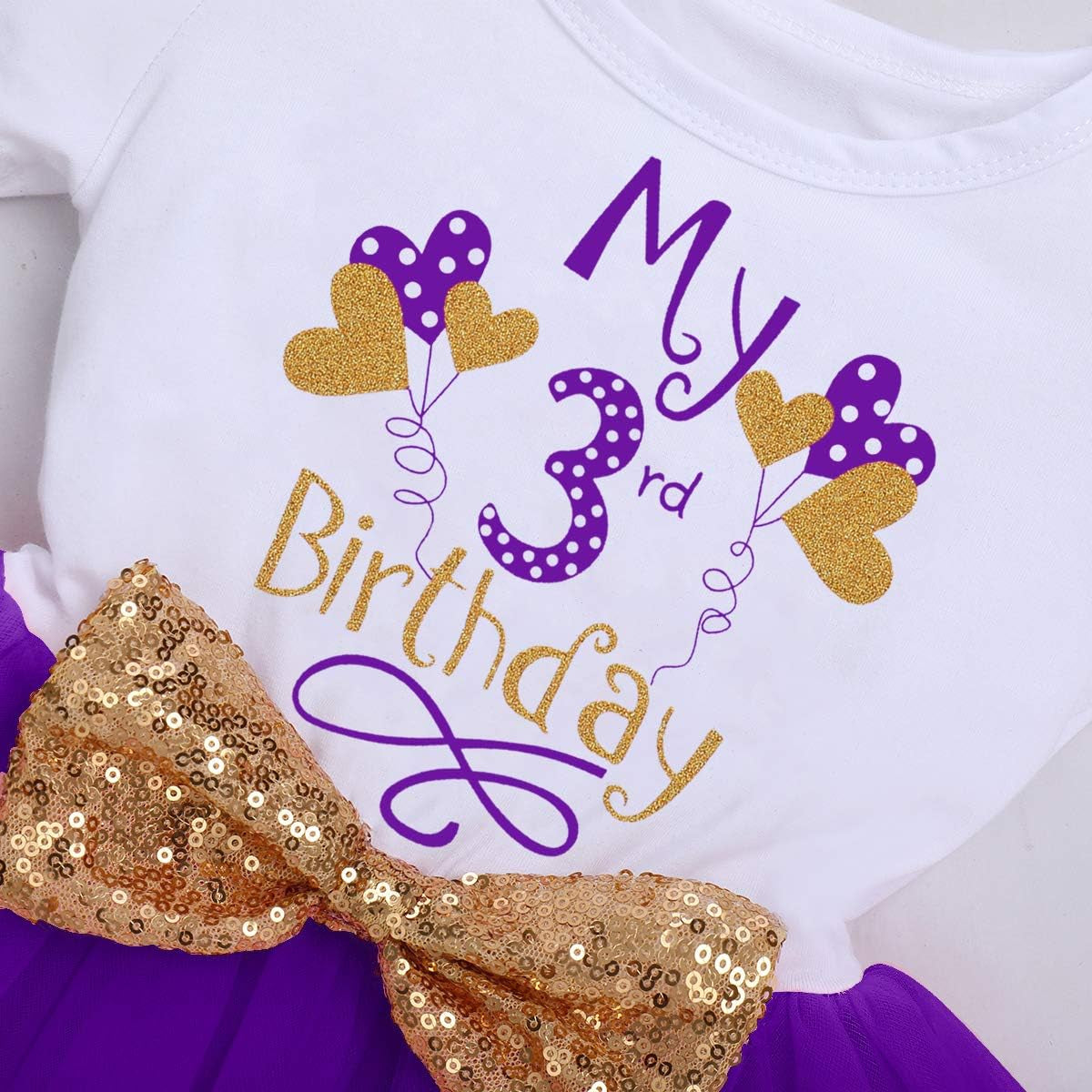 Toddler girl tutu princess birthday dress, view 3